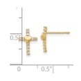 thumbnail image 2 of 10k Solid Yellow Gold Polished Cubic Zirconia Love Heart Religious Faith Cross Post Earrings Stud Earring for Women, 2 of 2