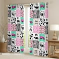 thumbnail image 2 of Milk Cow Print Curtains & Drapes,Pink Farmhouse Tractors Construction Truck 30%-50% Blackout Curtains,Rustic Farm Animal Window Curtains, 2 of 6