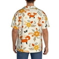 thumbnail image 5 of Balery Flower Fox Men's Casual Button Down Shirt Short Sleeve Textured Summer Cuban Beach Shirts-Small, 5 of 7