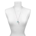 thumbnail image 3 of Delight Jewelry Acrylic 3/4" Teal Cheer Megaphone Everlasting Love Engraved Cross Zoey Necklace, 28", 3 of 4