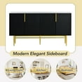 thumbnail image 4 of Accent Cabinet with 4 Doors, Atumon Buffet Cabinet with Gold Metal Legs and Adjustable Shelves, Modern Accent Cabinet, Heavy Duty Storage Cabinet Furniture for Kitchen Dining Room Living Room, Black, 4 of 10