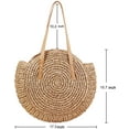 thumbnail image 3 of Kukuzhu Women Straw Woven Tote Handbag Large Beach Handmade Purse Shoulder Bag Straw Beach Handbag, 3 of 6