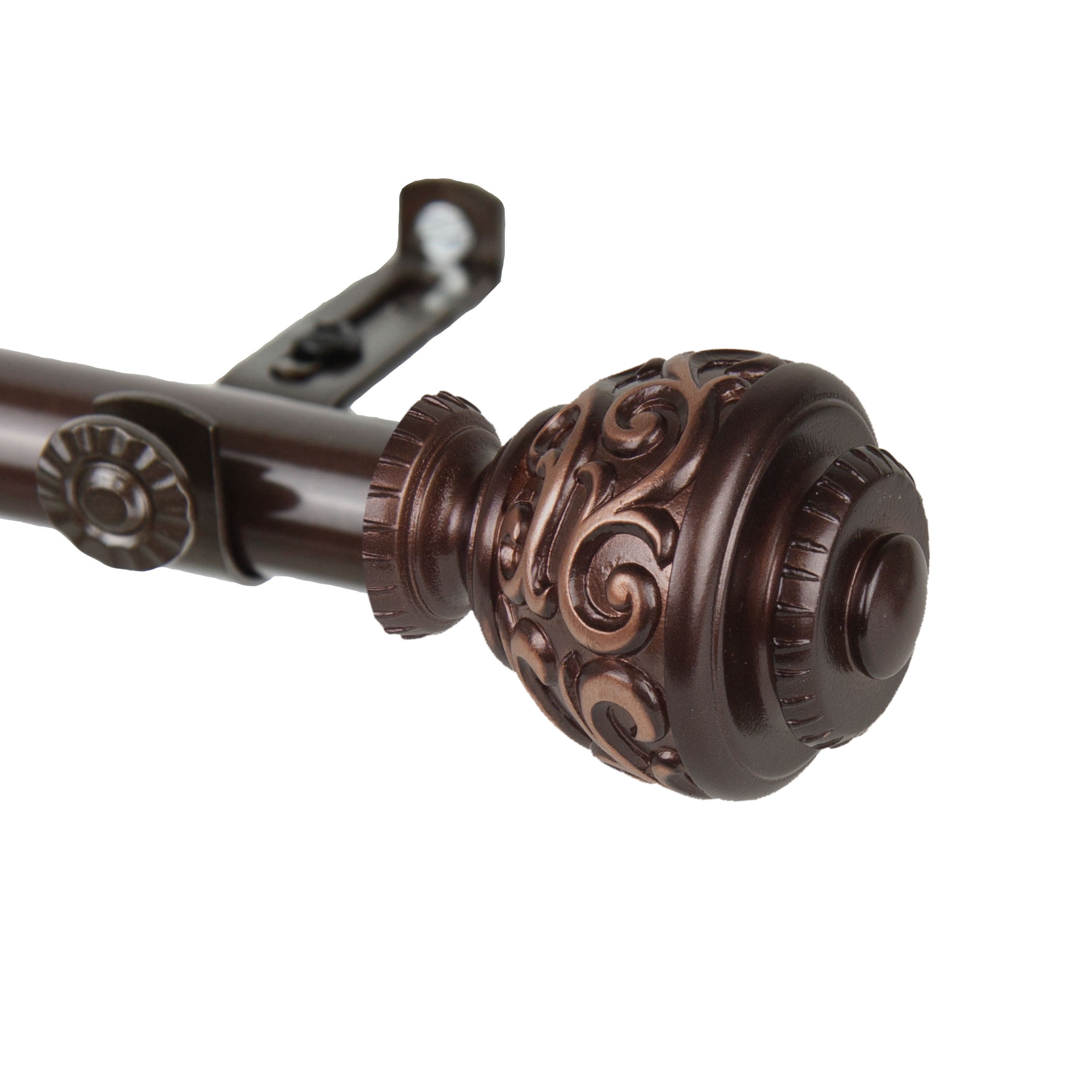 Central Design 4889-287 0.8125 in. Harmony Curtain Rod with 28 to 48 in. Extension, Cocoa