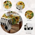 thumbnail image 5 of Sunflower Table Cloth Waterproof Tablecloths, Summer Botanical Bee Rustic Black Plaid Tablecloth Dining Table Cover for Kitchen Party Tabletop Outdoor, Rectangle Tablecloth 52x70 Inch, 5 of 9