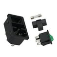 thumbnail image 2 of 1PC Male AC Power Cord Inlet Socket With Rocker Switch Fuse Holder,250V,10A GREEN, 2 of 9