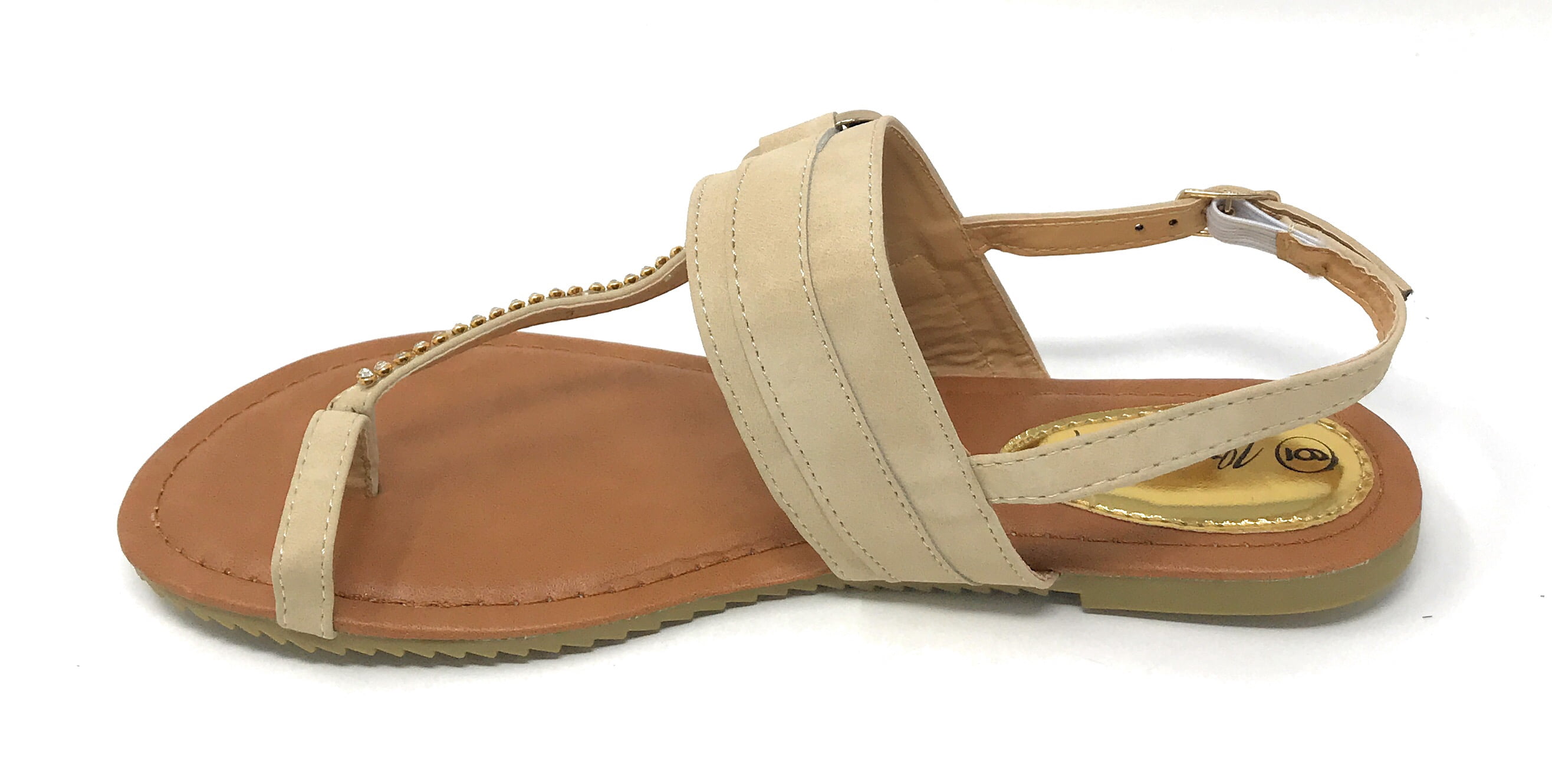 Victoria K Women's Side Buckle and Rhinestone Sandals
