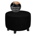 thumbnail image 1 of KBOOK Round Ottoman Slipcover Velvet Ottoman Covers Living Room Footstool Cover Footrest Protector, 1 of 6