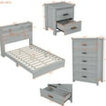 thumbnail image 4 of Queen Bedroom Furniture In Gray, Retro Style With Build And Ample Storage Vintage Collection, Plywood, Spacious Options, 4 of 5
