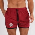 thumbnail image 2 of DDAPJ pyju Birthday Gifts! Men's Funny Dog Paw Print Gym Workout Shorts Sports Running Shorts Breathable Athletic Gym Mesh Shorts Jogging Shorts with Pockets Red XL, 2 of 7