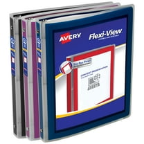 Flexi-View 3 Ring Binder, 0.5" Rings, Assorted, Color Varies, 1 Binder