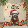 thumbnail image 3 of Merry Christmas Santa Pitbull Scarf Twinkling Lights Xmas Holiday Quilt Blanket Terrier Dog Lover Cozy Comforter Throw Blanket - 00022, 3 of 5