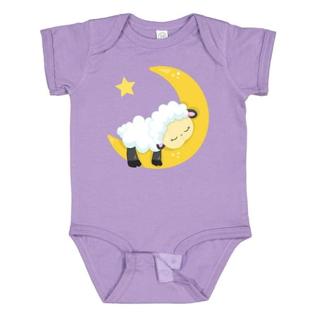 

Inktastic Cute Sheep Sleeping Sheep Moon Stars Sleepy Gift Baby Boy or Baby Girl Bodysuit