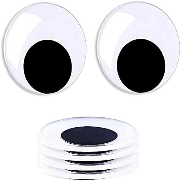 CCOCC 5 Inch (13cm) 4pc Giant Black Googly Wiggle Eyes With Self-adhesive for Handmade DIY Crafts Decorations
