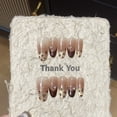 thumbnail image 2 of French Tip Simple Handmade Press on Nails for Women Classy Cool Cute Medium Almond Leopard Fake Nails, 2 of 4