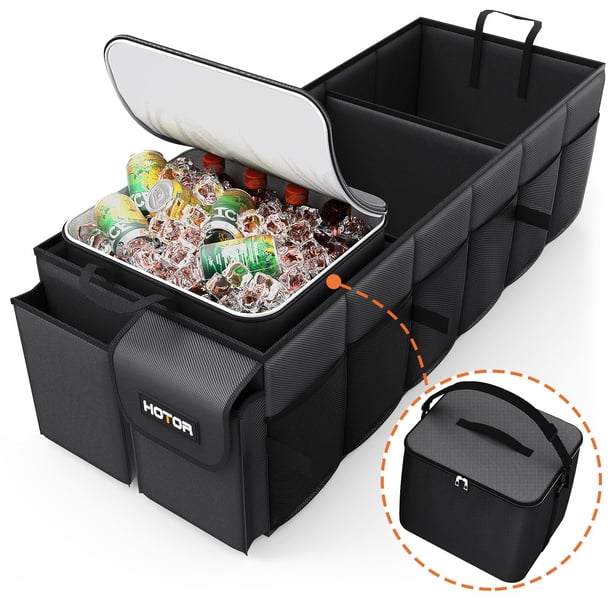 Organizador de Cajuela HOTOR Resistente Plegable con Bolsa Térmica 69L+23L Negro
