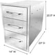 thumbnail image 5 of 14w outdoor kitchen stainless steel flush - mount bbq cajones con chrome handle, 3 - layer built - in cajón para outdoor kitchen island patio grill station, 5 of 7