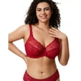 thumbnail image 3 of DELIMIRA Women's Plus Size Minimizer Bras Full Coverage Lace Unlined Underwire Bra B-K Cups, 3 of 4