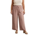 thumbnail image 2 of SAHFX Linen Crop Pants for Women Wide Leg Solid Color Slacks Palazzo Pants Loose Fit Trousers Straight Leg Pants With Pockets Ankle Pants Lounge Pants for Women Tapered Pant Pull-On Pants, 2 of 4