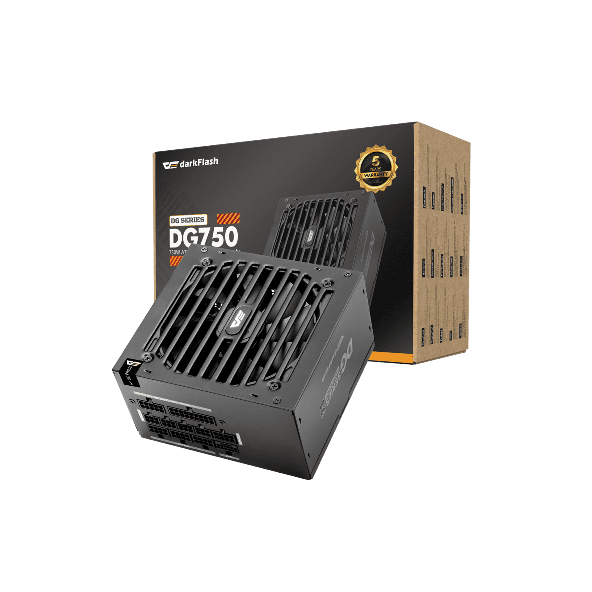 darkFlash DF-DG-750-BK 750 W 80 PLUS GOLD Certified Active PFC Power Supplies