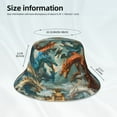 thumbnail image 3 of Kdxio Reflective Bucket Hat - Red Blue Dragon Battle Epic Print Bucket Hat for Men,Women, 3 of 6