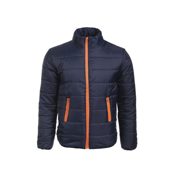 YYDGH Reduced Men Plus Size Puffer Jacket Bubble Down Jackets Winter Warm Thick Long Sleeved Zip Up Coat Outwear Windbreaker with Pockets Dark Blue L