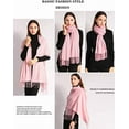 thumbnail image 4 of Women Scarf Pashmina Shawls and Wraps for Evening Dresses, Winter Fashion Soft Warm Long Large Scarves, Lightweight Silk Solid Colors Capes for Ladies Pink, 4 of 7