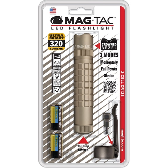 Maglite SG2LRD6 Mag-Tac LED Flashlight 320 Lumens Light Output Coyote Tan