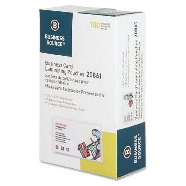 Business Source 5 mil Business Card Laminating Pouches - Laminating Pouch/Sheet Size: 2.25 Business Source 5 mil Business Card Laminating Pouches - Laminating Pouch/Sheet Size: 2.25