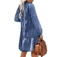 thumbnail image 5 of luvamia Women's Casual Dresses Knee Length Dress for Women Long Sleeve Button Down Babydoll Jean Dress Size S Fit Size 4 Size 6, 5 of 8