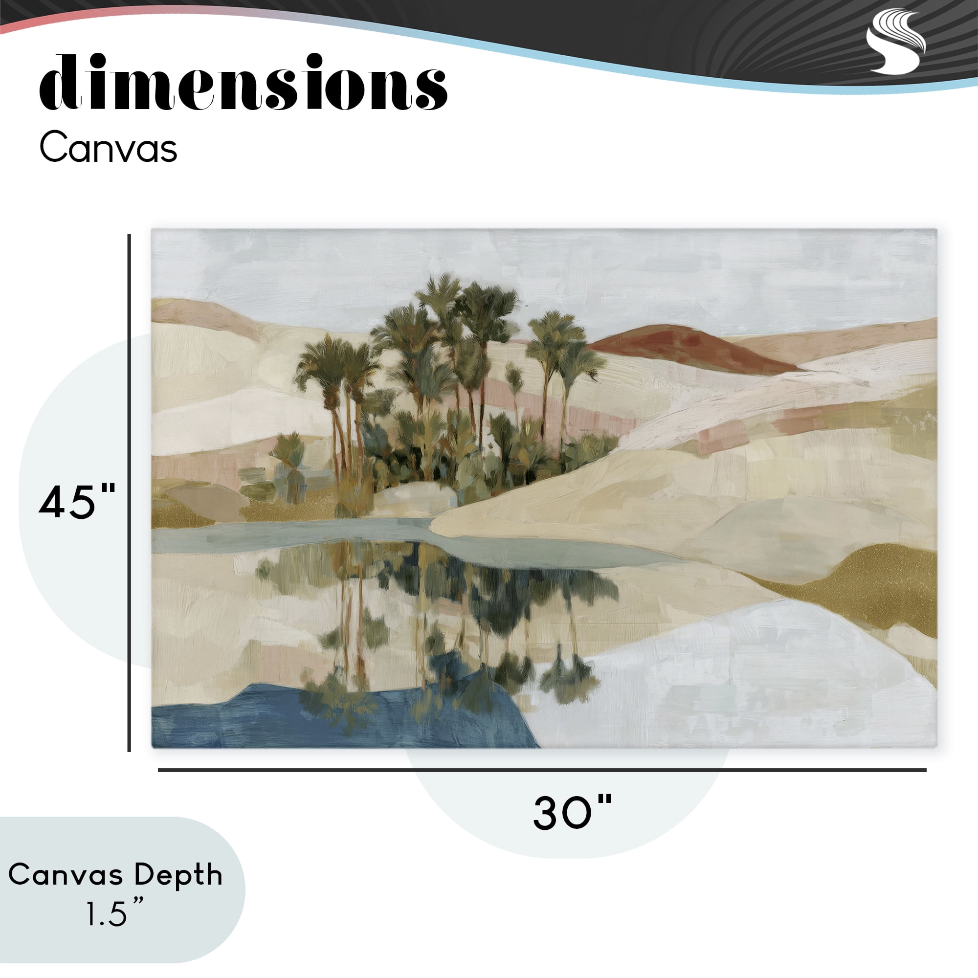 Stupell Industries Desert Oasis with Palm Reflection Canvas Wall Art, design by Chromatic Storm Studio