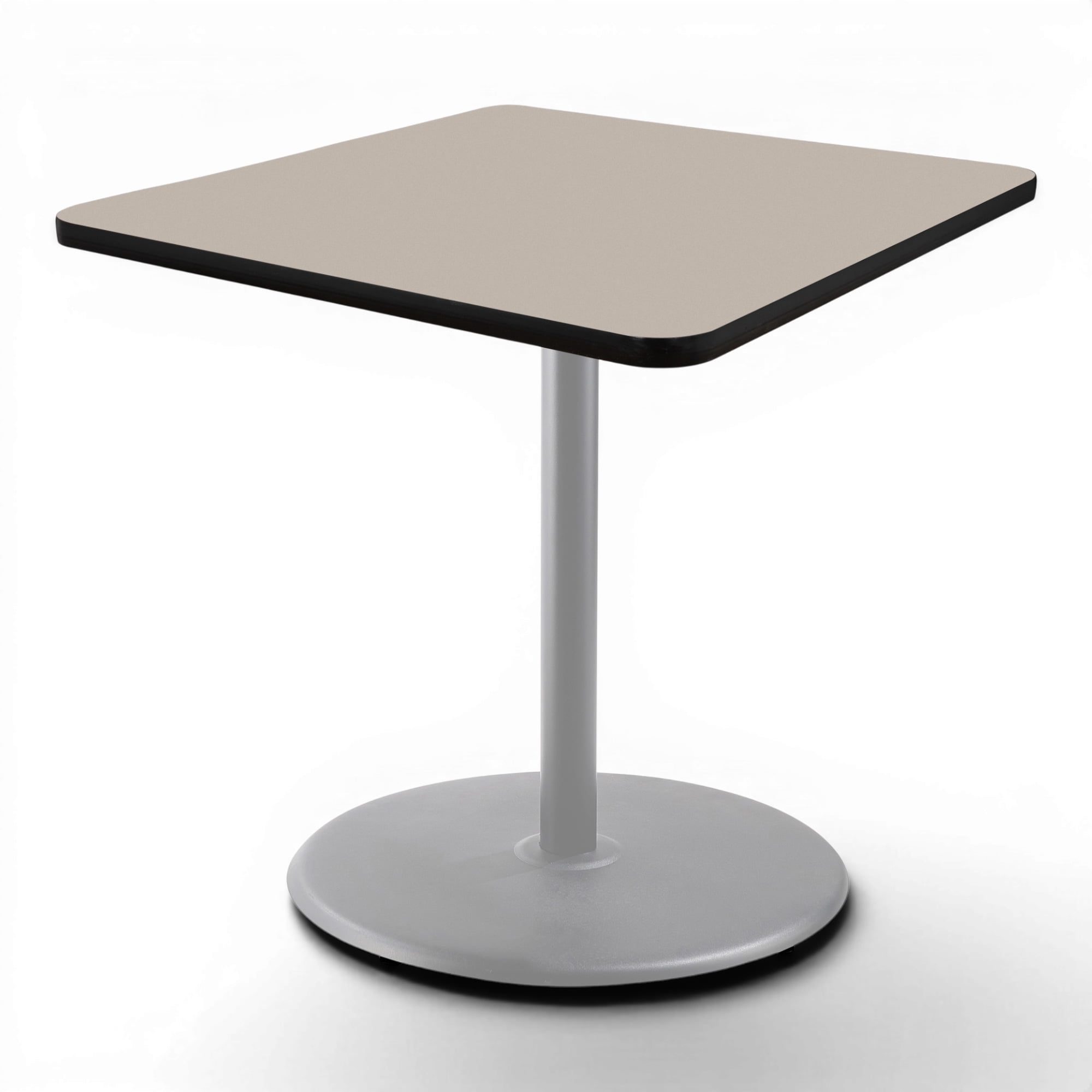 Hampden Furnishings Bennet Collection Steel Frame 36" Square Top, Round Base, 36" Height, Cafe Table Grey Frame/Grey Nebula Top