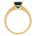 thumbnail image 4 of Clara Pucci 14K Yellow Gold Solid Gold LondonBlueTopaz Solitaire with Accents Anniversary Ring for Women - 2.7 cttw Asscher Cut, 4 of 8