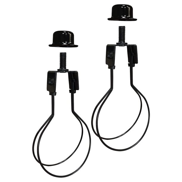 1 par de adaptador de clip de bombilla de luces de pantalla de lámpara con soporte de soporte final de fijación Negro jinwen arpa de lámpara