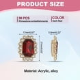 thumbnail image 2 of Uxcell 30Pcs Rhinestone Embellishments, Handcraft Crystal Rhinestone Button Charms Gold Base Gems Dark Red Rhinestones for Crafting, 2 of 6