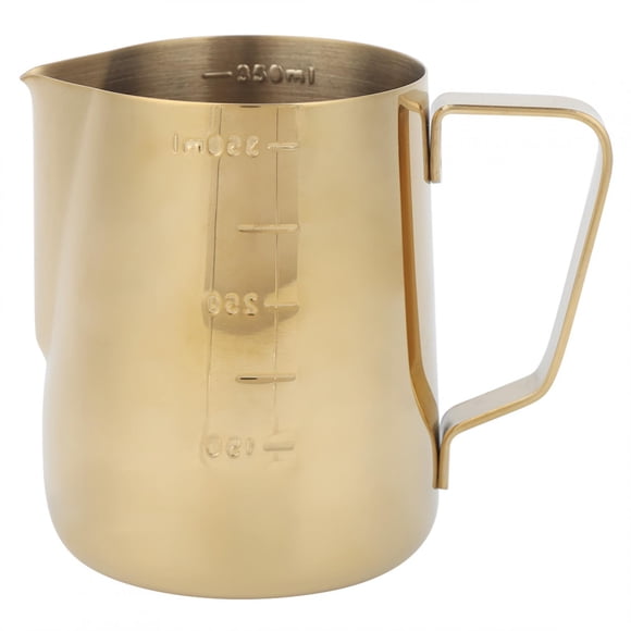 Uadme Pichets à Mousse De Lait,Pichet à Mousse De Lait En Acier Inoxydable Avec échelle Pour L'art du Café Au Lait à la Maison(350ml)