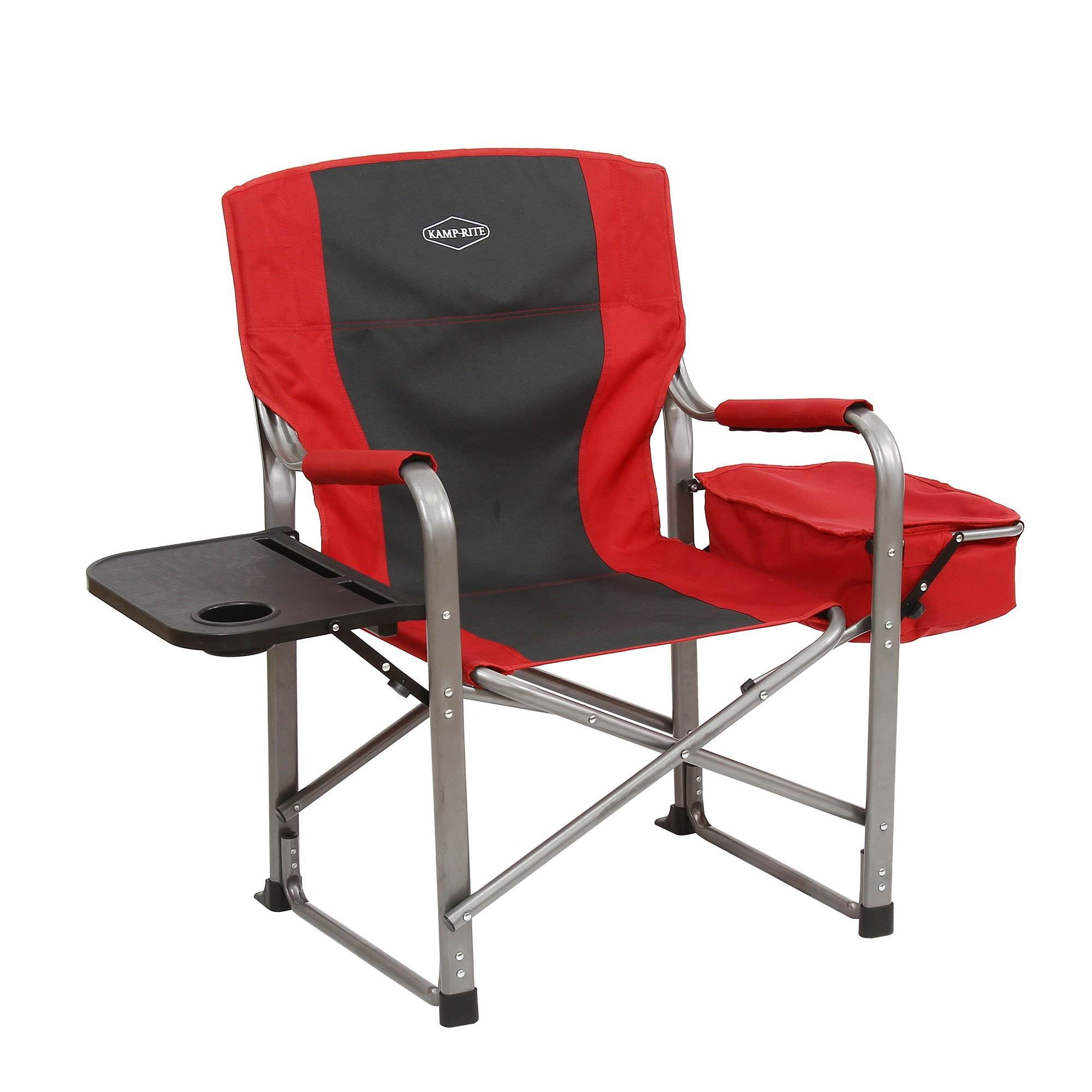 Red Kamp-Rite Outdoor Camping Folding Director's Chair w/ Side Table Open Box