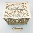 thumbnail image 3 of Tmvgtek Caja De Almacenamiento De Regalo Para Tarjetas De Boda Ahuecadas De Madera Diy, Suministros Para Fiestas (Jm01776) Tmvgtek Para estrenar, 3 of 8
