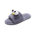 thumbnail image 2 of uublik Cute Fuzzy Slippers for Women Indoor Home Slippers House Slippers Open-Toe Breathable Winter Indoor Slippers, Gray, 2 of 7