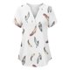 thumbnail image 3 of Tops de manga corta de uniforme de enfermería con estampado cruzado y cuello en V a la moda para mujer Fridja  hjk3852, 3 of 4