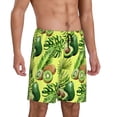 thumbnail image 2 of Bixox Men's Kiwi and Avocado printed lightweight casual shorts, soft sleep shorts with pockets., 2 of 7