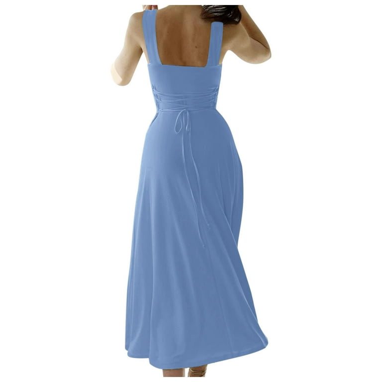 h&m cut out maxi dress Juno cut-out ruffled maxi dress in Blue