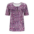 thumbnail image 5 of Hvot&aat Womens Plus Size Tops Crew Neck Short Sleeve Ruffle Flowy T Shirts Summer Lightweight Blouses, 5 of 5