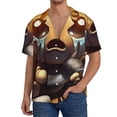thumbnail image 7 of Lsque The Binding of Isaac print Men's Cuban Collar Short Sleeve Shirt Summer Beachwear Casual Button Down Fashionable Vacation Leisure Shirt-Small, 7 of 7