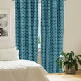 thumbnail image 3 of Ambesonne Retro 4-Panel Curtains, Vintage Geometric Pattern, 56"x95", Dark Blue Pale Blue, 3 of 4