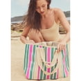 thumbnail image 3 of Sunnylife: Recycled Nylon Cooler Tote - Seagrass Green & Pink Stripe - 6 Gallon, 23x7x13" Zip Bag, Insulates Hot-Cold, Food-Drinks, Beach-Pool-Picnic, 3 of 8
