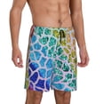 thumbnail image 6 of Mens Pajama Shorts, Rainbow Glitter Sleep Shorts Men Pajama Bottoms Lounge PJ Shorts with Pockets, 6 of 6