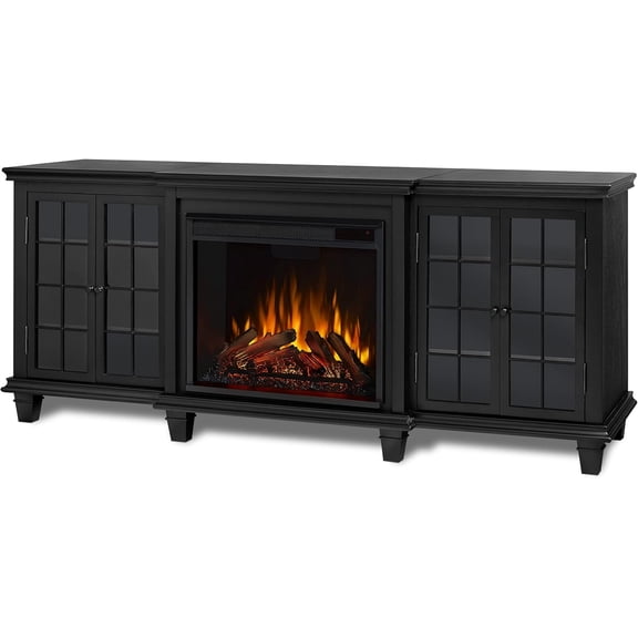 Real Flame Marlowe 70" Electric Fireplace TV Stand in Black