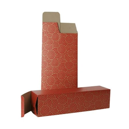 JAM Paper® Holiday Red & Gold Swirl Wine Box - 3 1/4 x 3 1/4 x 13 1/4 - Sold