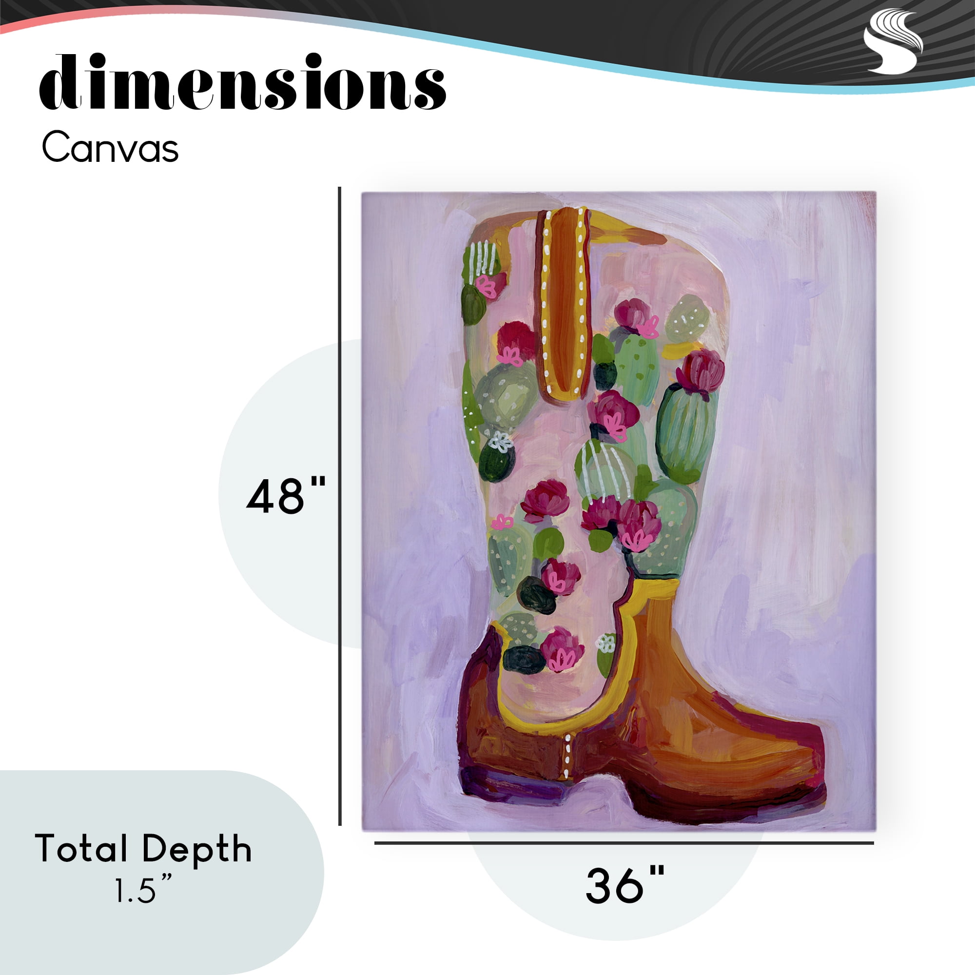 Desert Day Dream Boots Canvas Wall Art, design by Ashley Davis