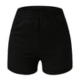 thumbnail image 5 of Abcnature Plus Size Shorts, Womens Athletic Shorts, Women Summer Running Athletic With Pockets Elastic Waist Solid Slit Shorts, Comfy Beach Shorts, Yoga Pants, Cycling Sport Shorts Black XL, 5 of 5